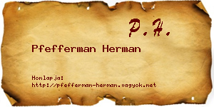 Pfefferman Herman névjegykártya